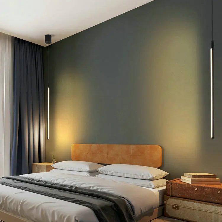 
Nordic Design Modern Black LED Hanging Suspended Pendant Lights Lamp for Bedroom Living Room Loft Nordic Home Decorative 