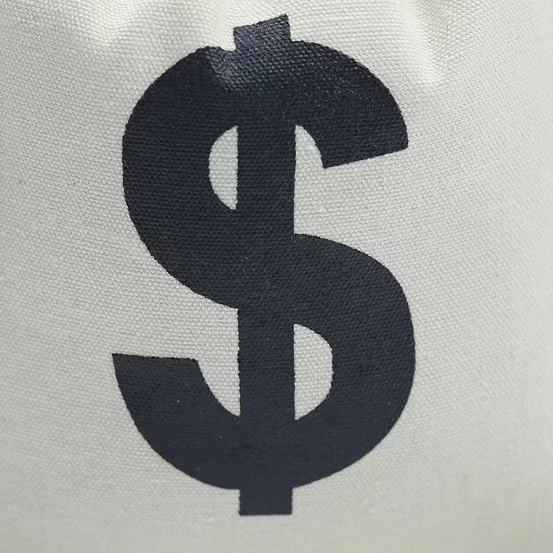 Recycled Custom logo print small canvas cotton drawstring bag duffle bags for gifts