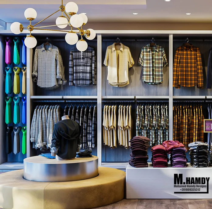 Menswear clothing store Men Garment Shop Showcase Design Modern Menswear Retail Shop Interior