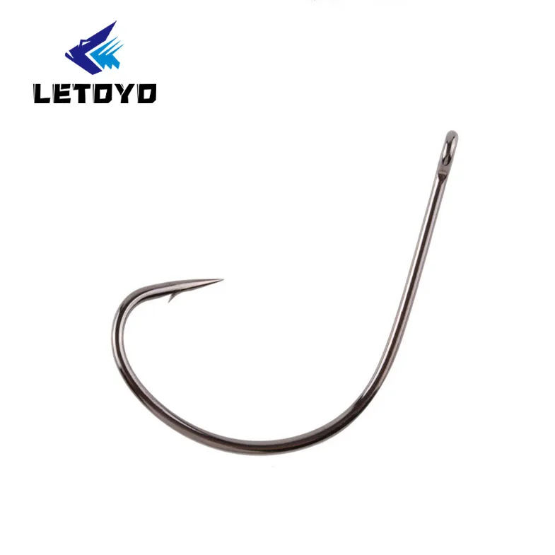 LETOYO Wide Gap Fishing Hooks Split Ring Fishing For Bigmouth Fish Barb Hook Anzol De Pesca