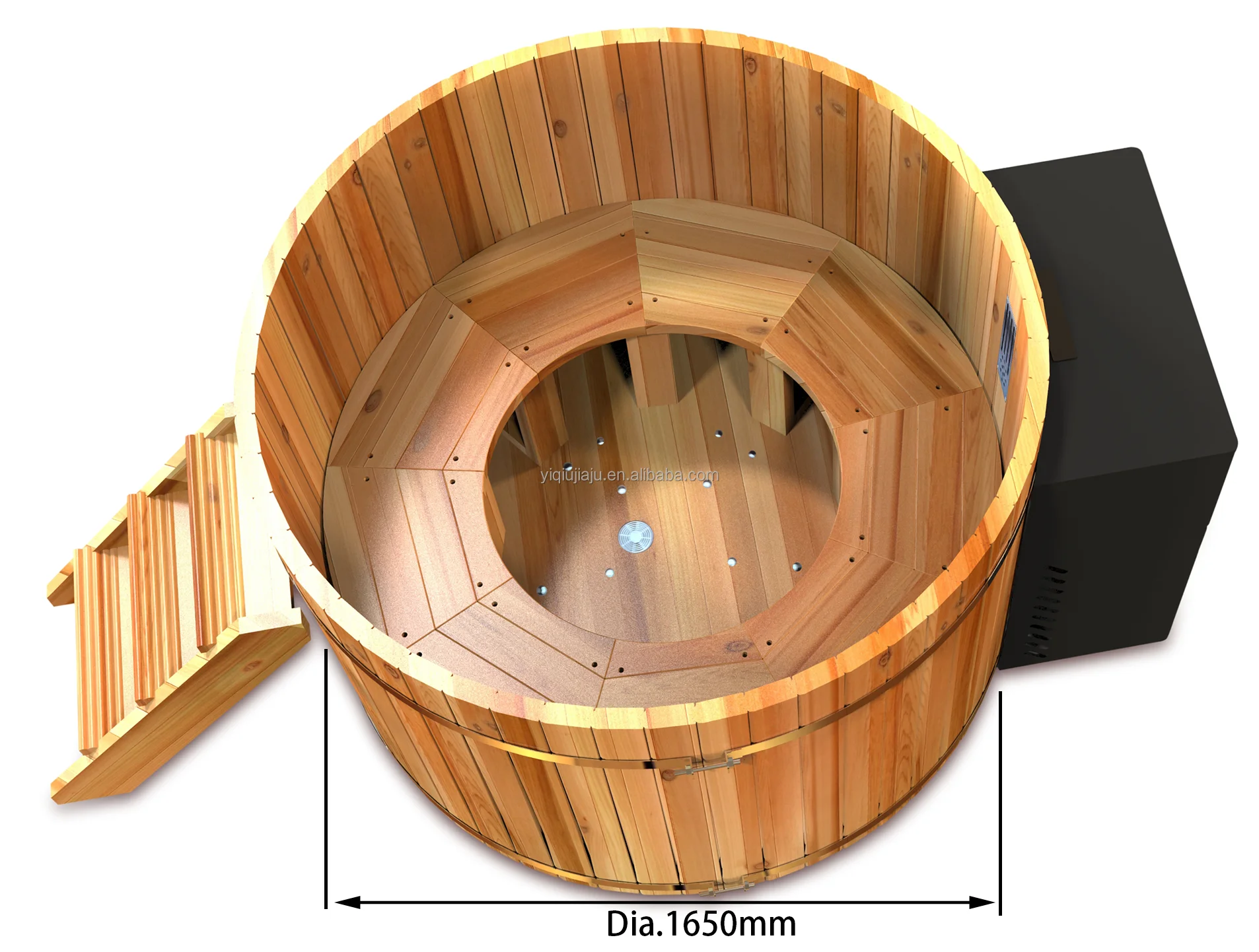 Cedar Lover 2 People Massage Bathtub Outdoor Spa Hot Tub Steps With Heater Japanese Hot Tub Wood