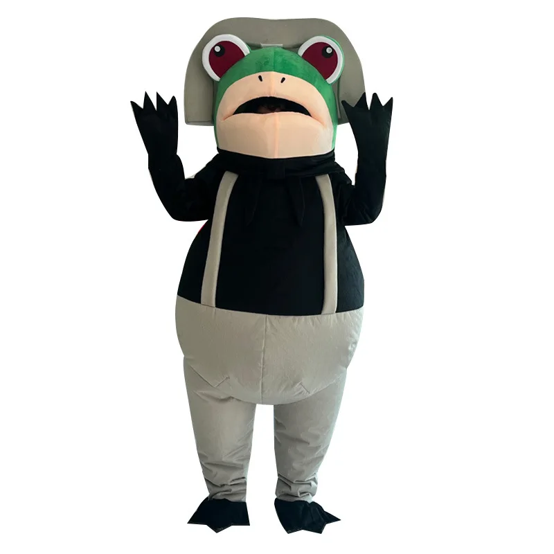 Customized inflatable funny walking cartoon frog doll mascot costume