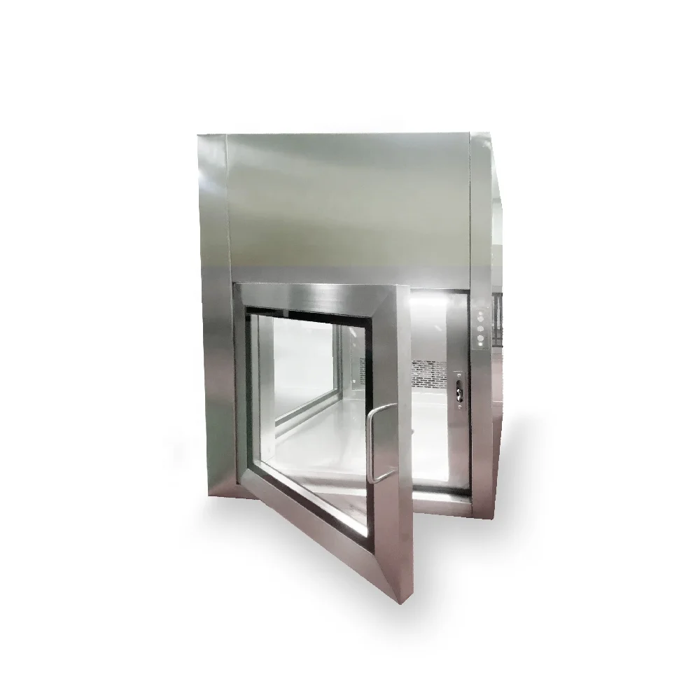 500 X 500 X 500 Clean Room Stainless Steel Static Pass Through Box Transfer Window with UV Light