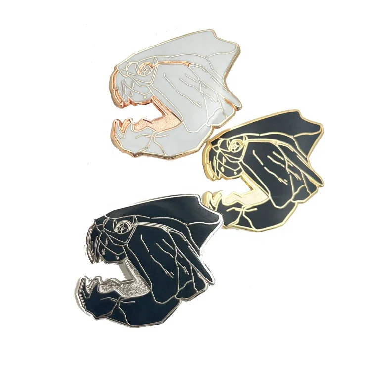 Заводская цена производитель металлические золотые булавки динозавр кость логотип шапка эмаль поставщик