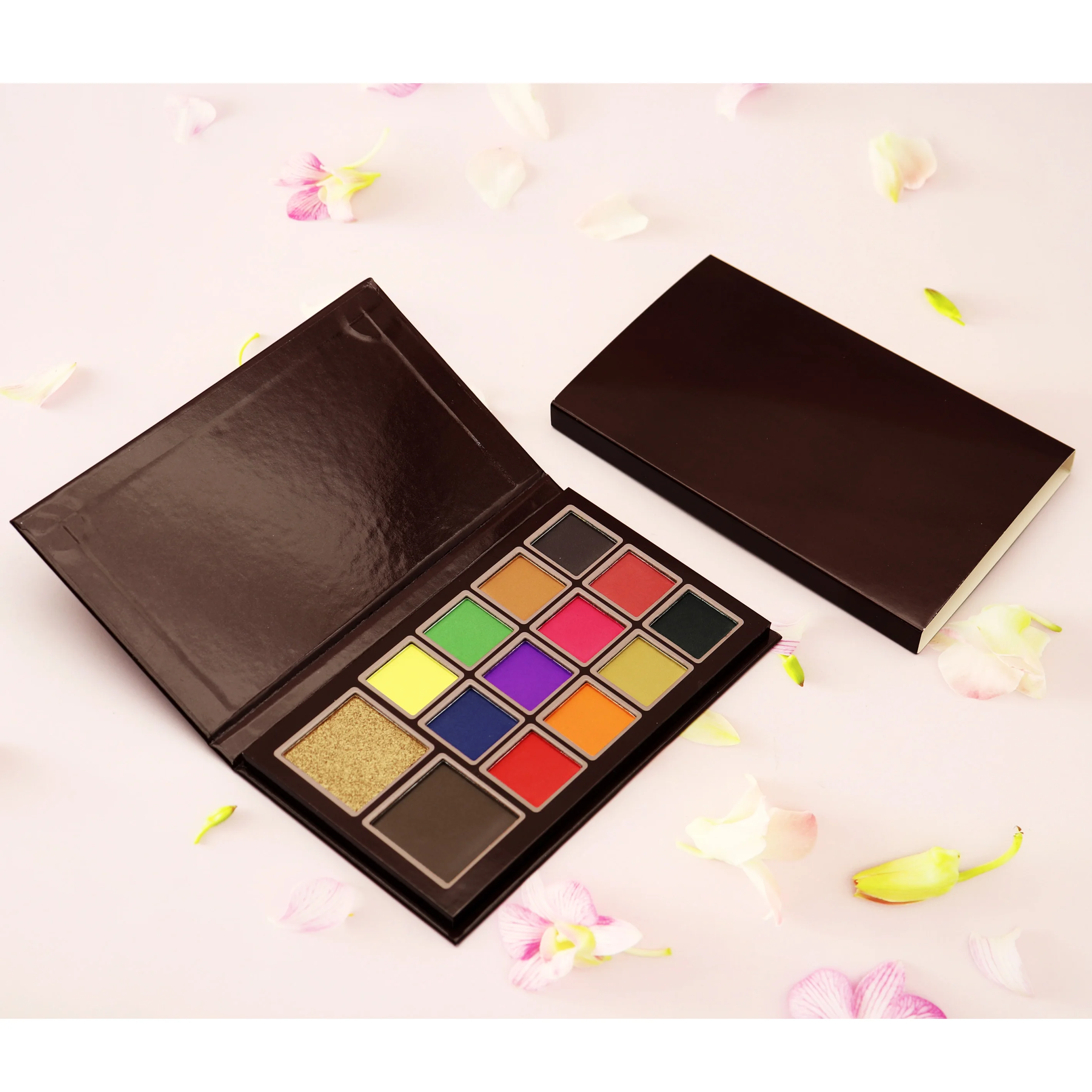 12-Color Highlighter Contour Eye Shadow Palette Waterproof Glitter Shimmer Finish Matte Powder with Private Label