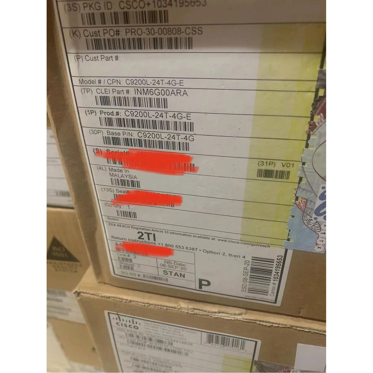 New  C9200L-2T-4G-E  9200 Series 24-port full POE+ Switch Network Essentials Switch