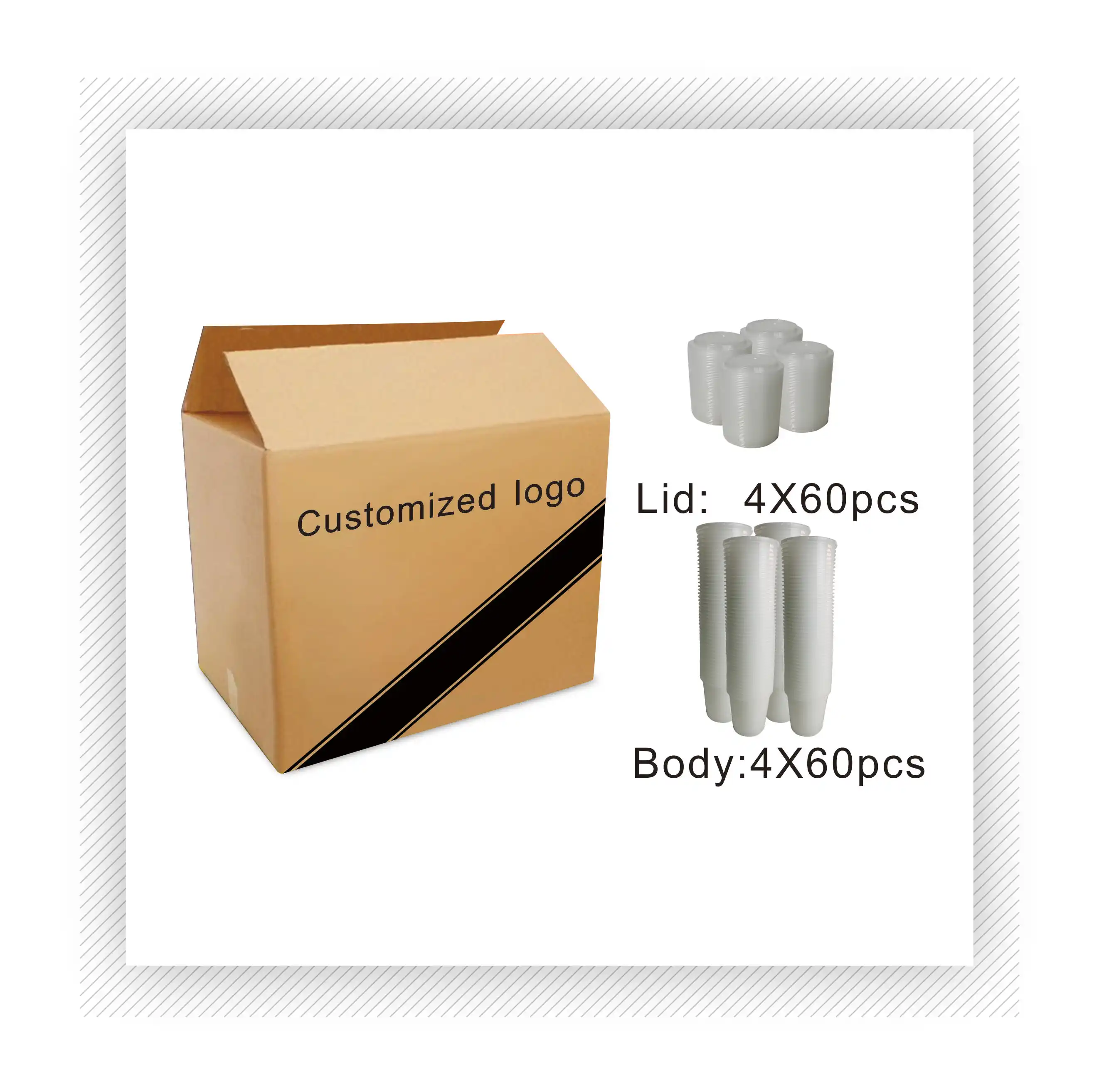 Customizable 8oz 16oz 32oz Deli Container With Lid, Disposable Plastic Airtight Food Storage Container