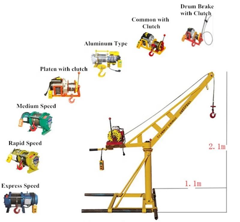 Mini 360 Degree Rotating Lifting Construction Material Hoist Truck Small Mini Crane For Construction Material