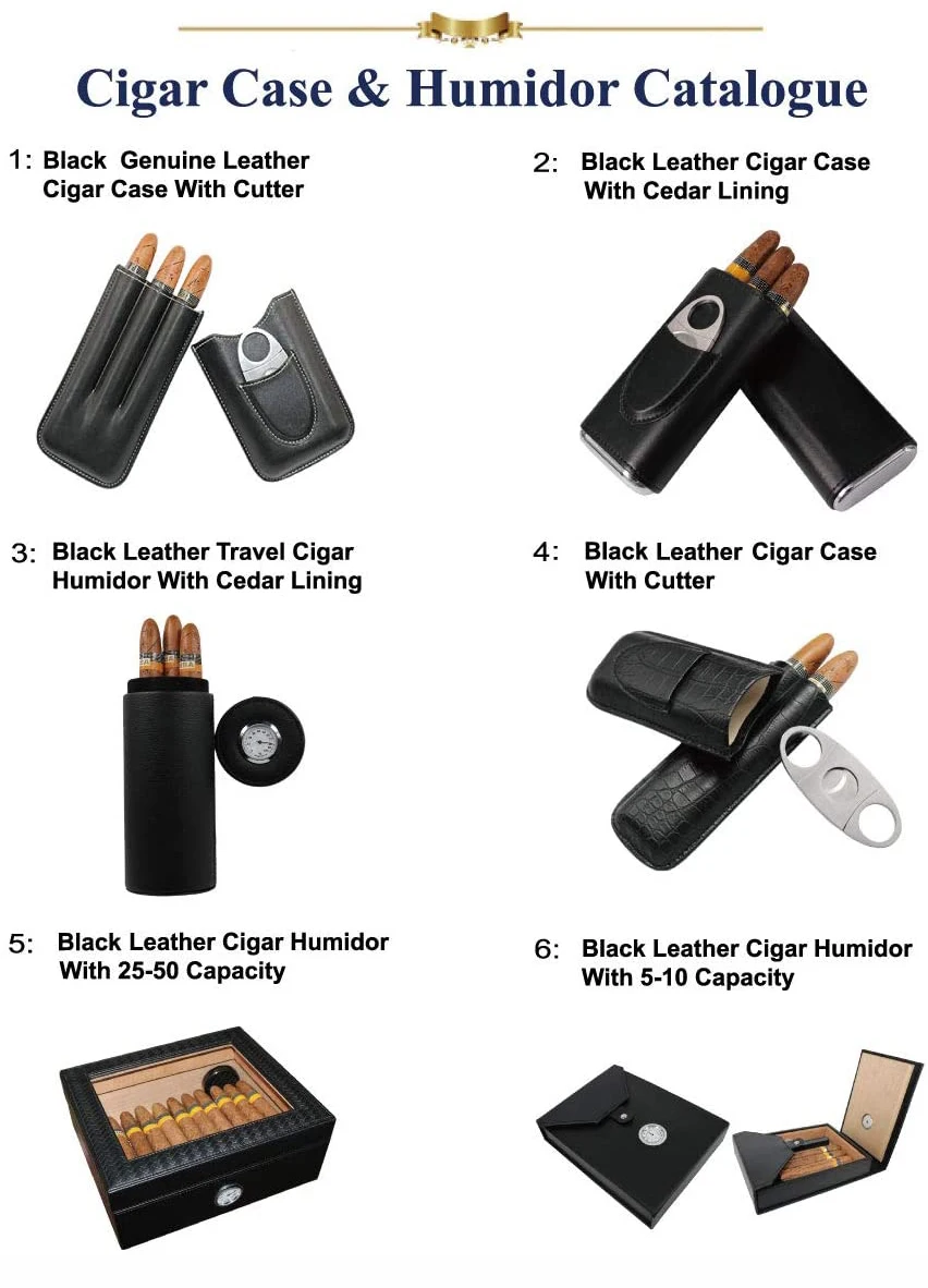 Wholesale Custom Cigar Holder Humidor Accessories Cigar Cutter Luxury Set Packaging Cigar Case
