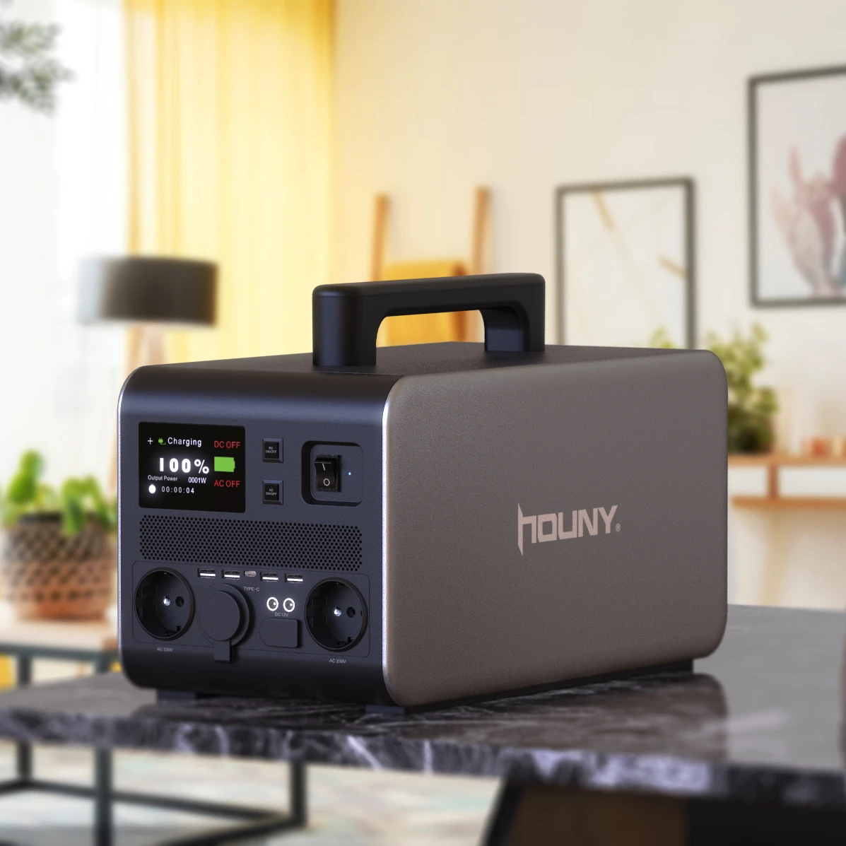 Houny LifePO4 Солнечная портативная электростанция солнечный генератор внешний аккумулятор