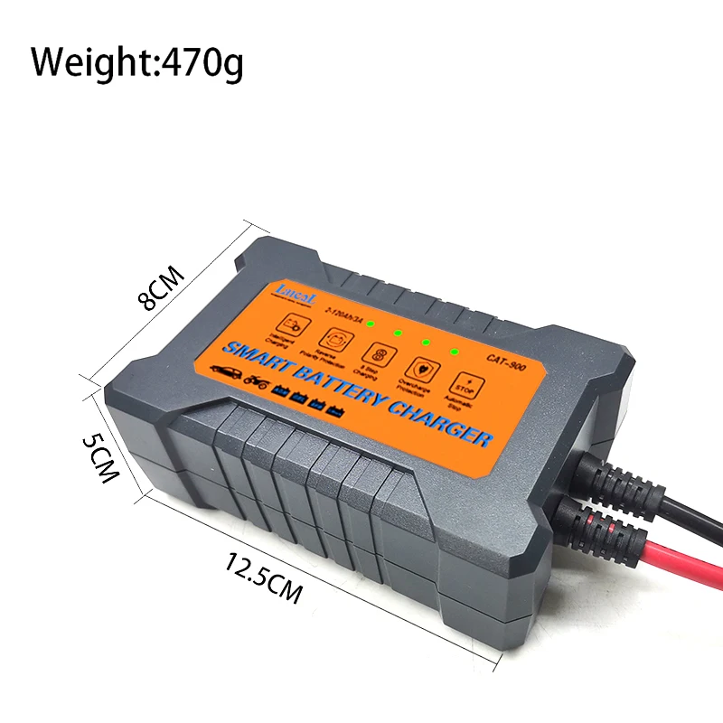 12v 3A AGM GEL EFB car motorcycle lead acid battery charger automotive CAT-900