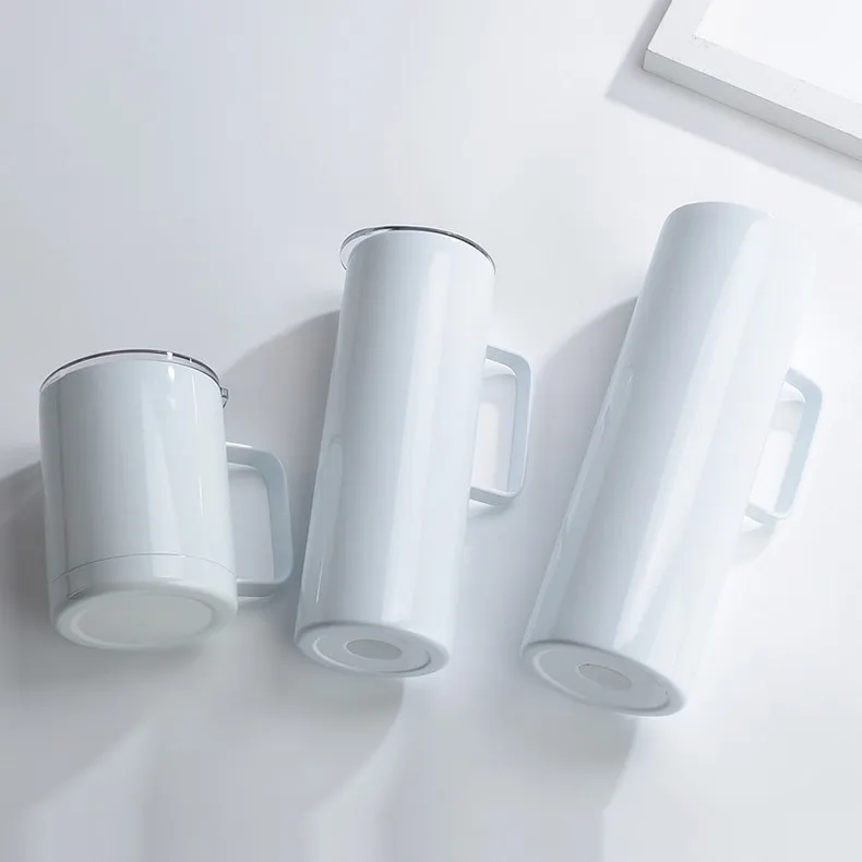 12oz 20oz 30oz sublimation Skinny Tumbler with handle sublimation blank 30oz tumbler double wall  with metal straw