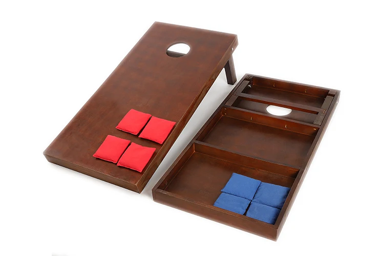 WAFFLE GAMES Premium ACL ACO Standard Official Size Stained Wooden cornhole game bean bag toss