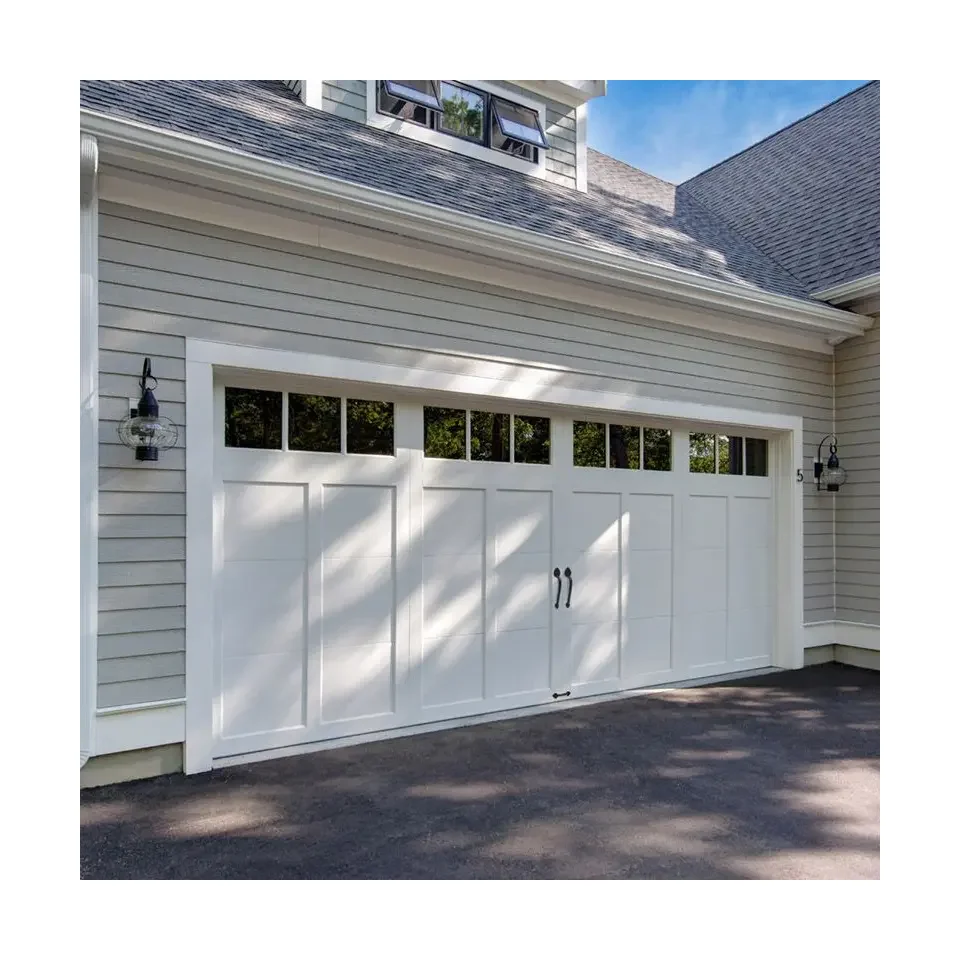 Mahogany Wood Sectional Garage Door Aluminum Overhead Insulated 9x8 Flap Wooden Garage Door  walnut wooden garage door on Sale