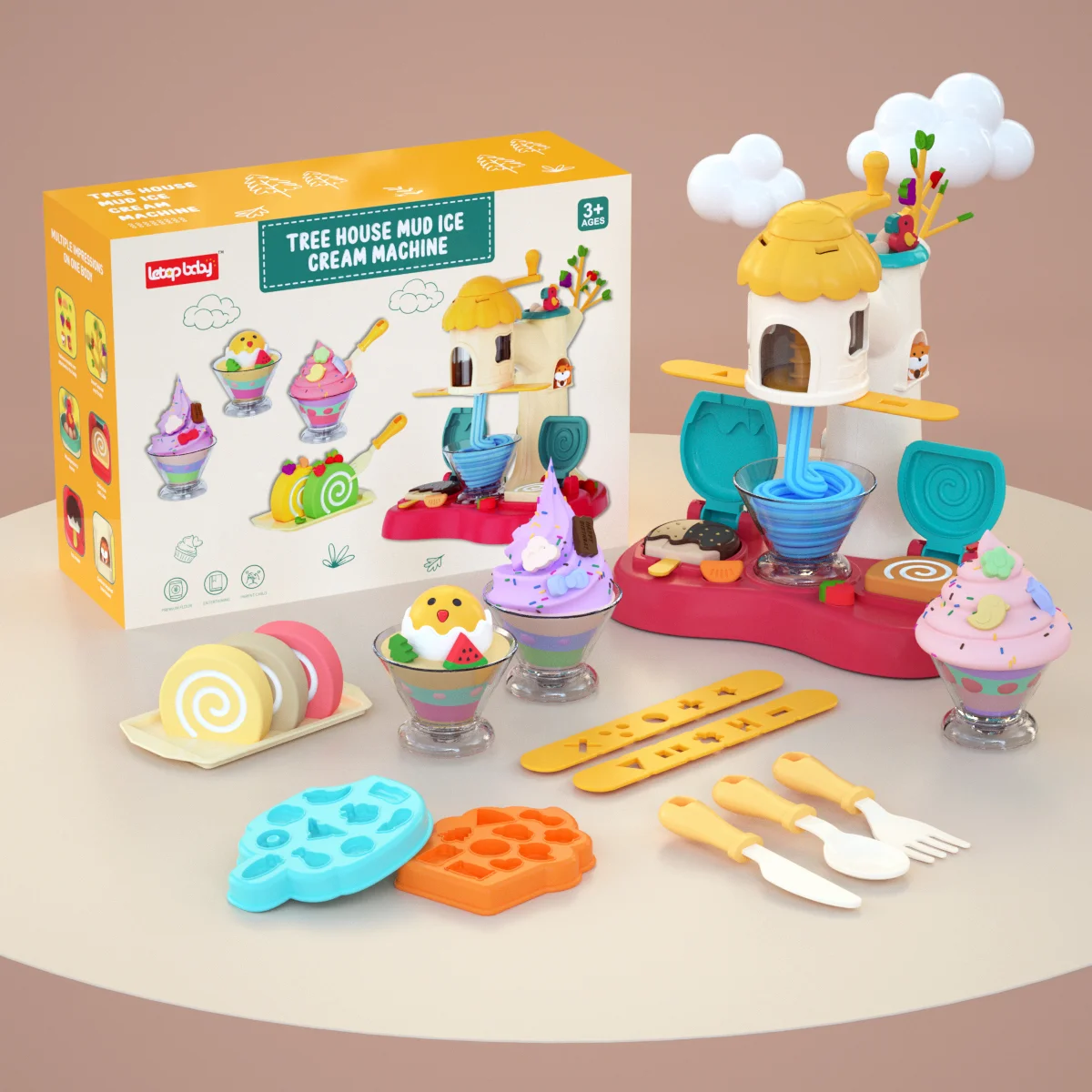 2022 new educational toy cake playdough/slime kits pretend play diy birthday gift playdough for kids