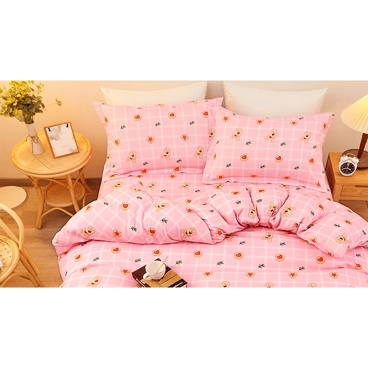 Cartoon festive bedding linen set hypoallergenic bedding set fabric bed linen for girl