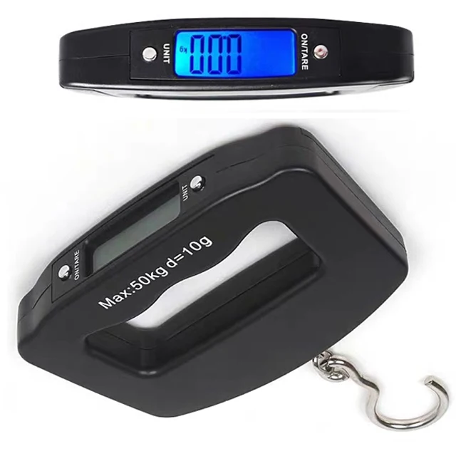 50Kg 10g LCD Home Electronic Digital Portable Hanging Weight Hook Travel Luggage Scale