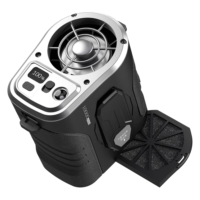 product wholesale 2024 wearable clip fan body fan 10000 mah portable waist clip fan with power bank flashlights