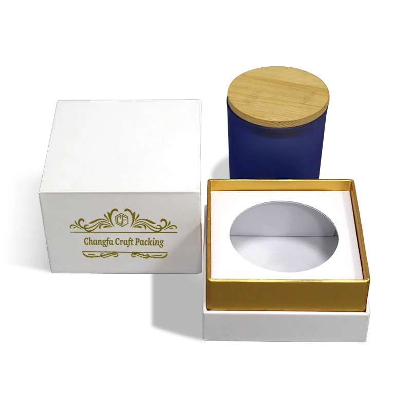 Candle Jars with Lid and Custom White Box Rigid Candle Packaging with Personalized Logo