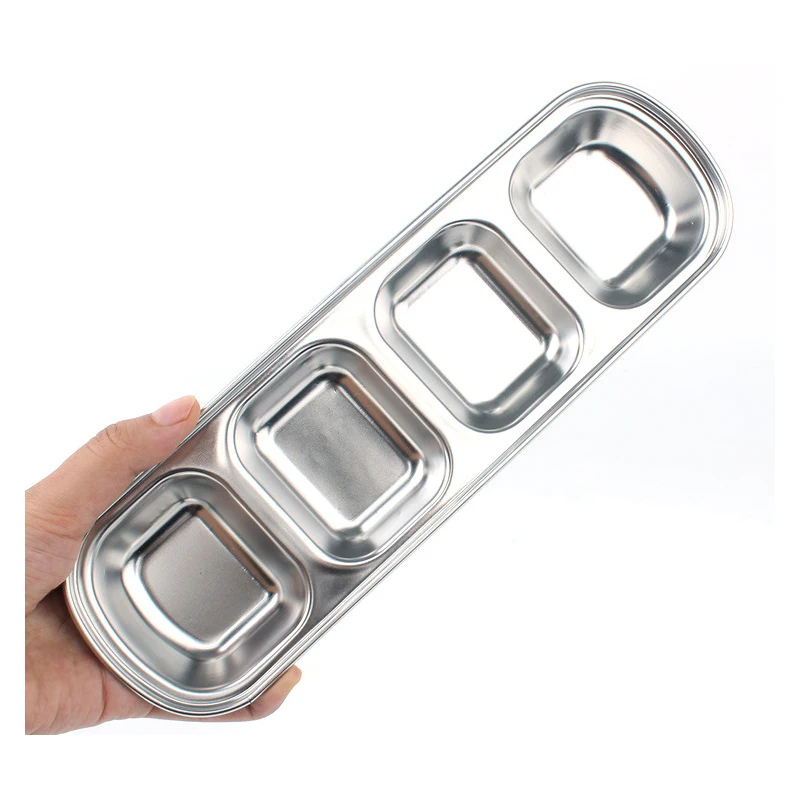 304 Stainless Steel BBQ Pepper Roast Meat Sauce Dishes Bowl Separate Sushi Vinegar Soy Plates Tableware Food Seasoning Tray