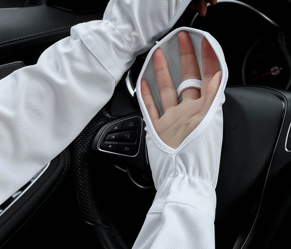 Sunscreen thin ice silk hand sleeve gloves, summer driving electric bike with loose finger cover, fashionable for men and women