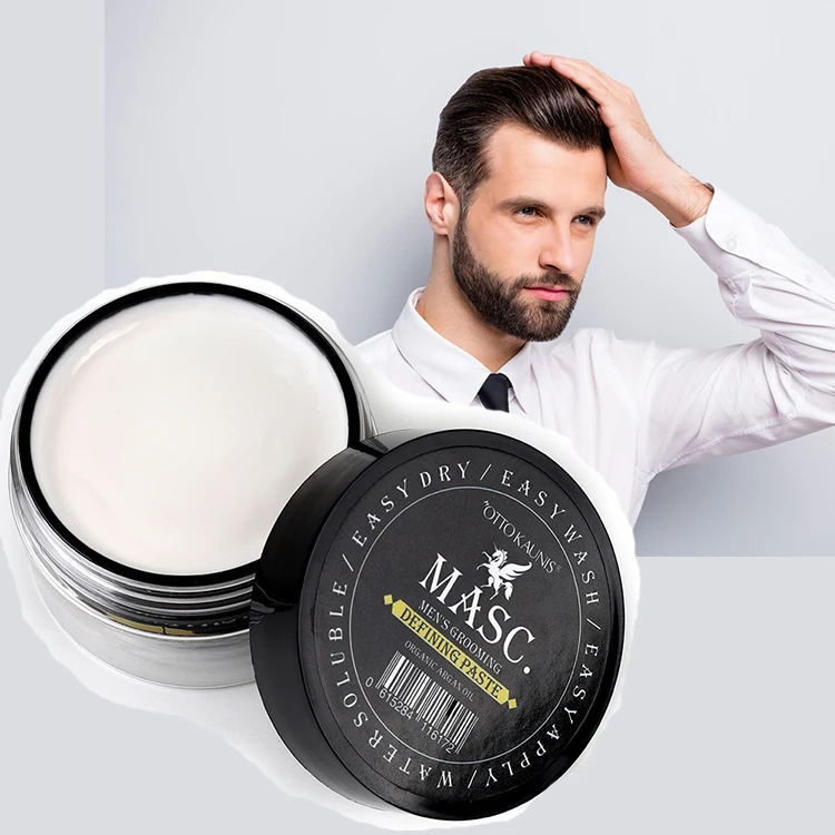 natural hair matte paste 80g customizable private label men pomade clay Shape hairstyles Add texture Control frizz 24h hold