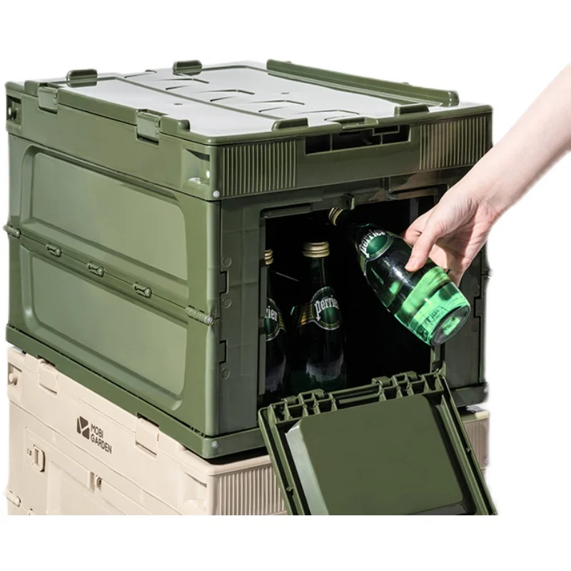 camping storage box outdoor foldable storage box with lid 50L plastic boxes storage
