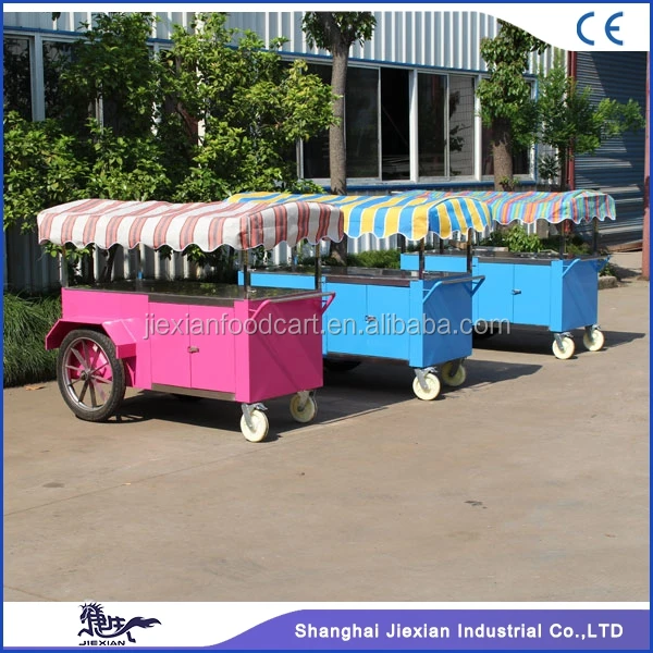 JX-IC160 Food trolley push carts mobile food ice cream cart for sale
