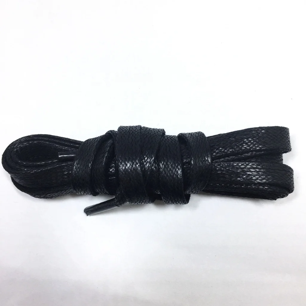 Men leather shoes use stock colors cotton braided custom length waterproof flat waxed shoe laces