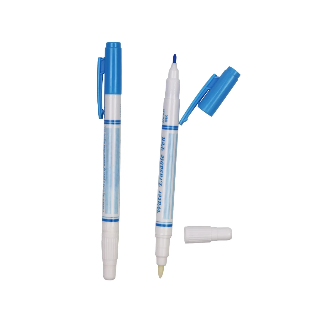 1PC Blue Double Erasable Pen Fabric Marker Water Soluble Erasable Pen Automatically Disappear Tailor Chalk Sewing Tool