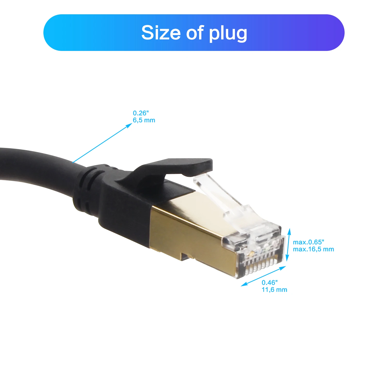 VCOM Shielded SSTP Ethernet Server Center Cat8 Patch Cord 40Gbps 2000MHz Cat 8 RJ45 Connector LAN Cable