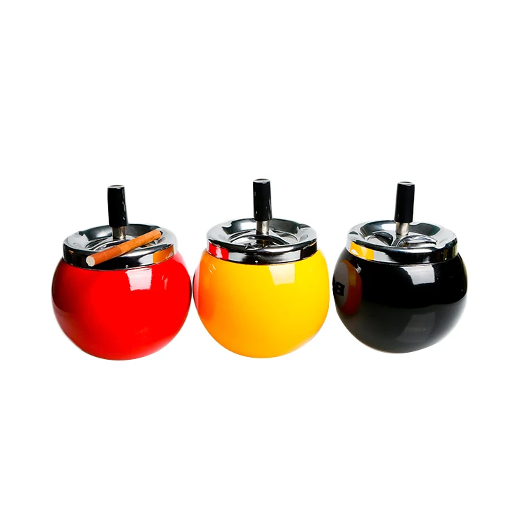 Stainless steel ball fancy outdoor mini pocket ashtray with cover