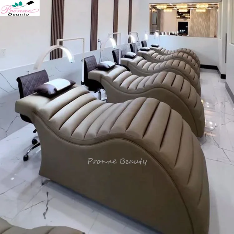 2023 популярный современный роскошный стол для салона красоты с розовыми изогнутыми ресницами