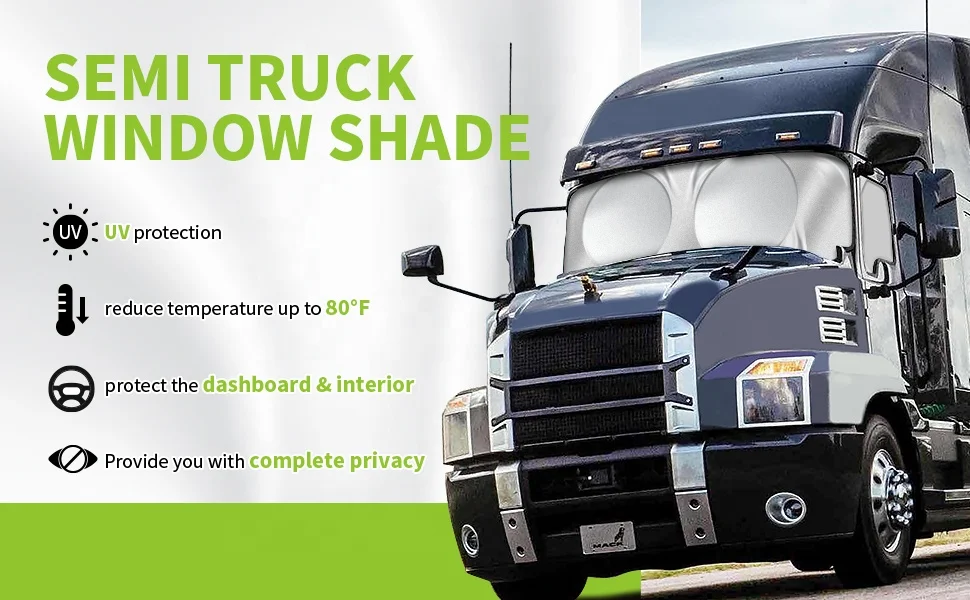 RV Accessories Semi-Truck Sun Shade for Windshield and Side Windows Semi Truck Accessories for Semi,Commercial & Big RigTruck RV