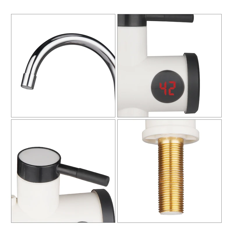 Single Handle Electric Faucet with Instant LED Display Nice Price Deck Mounted Valve for Kitchen and Bathroom Side Spray Type