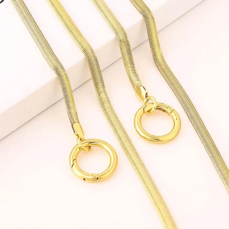 Lexing wholesale new style decorative metal gold plated bag snake chains shoulder purse strap for handbags