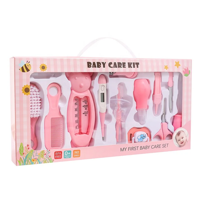 Newborn Infant Grooming Healthcare Baby Care Kit With 13 Pcs Accessories For Hair Nail Teeth Care Set Shower Gifts