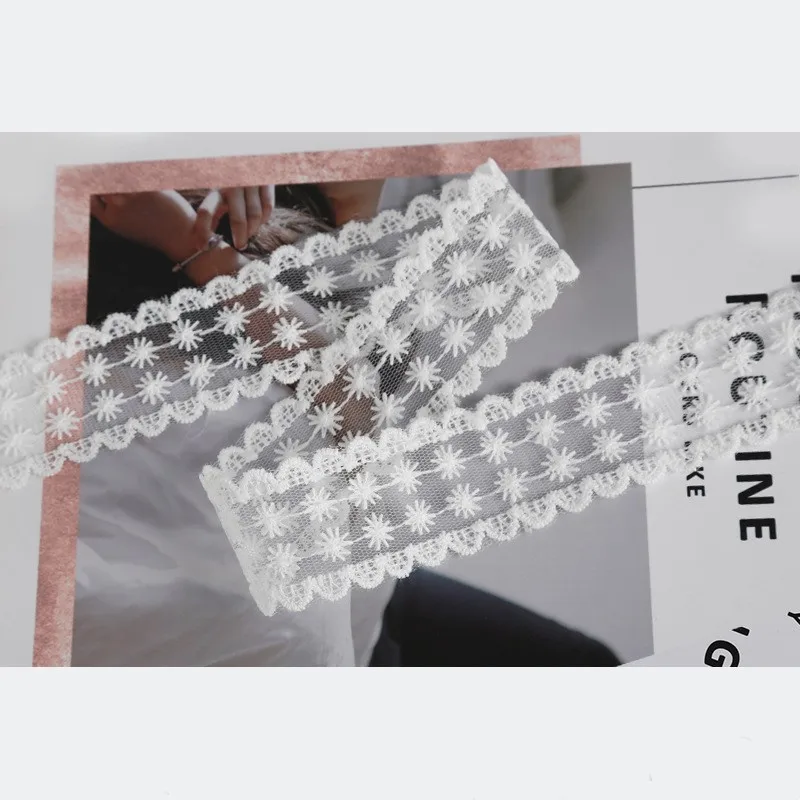 Embroidery White lace Diy Handmade Materials Clothing Headwear Accessories Gift Box Packaging Textile Accessories