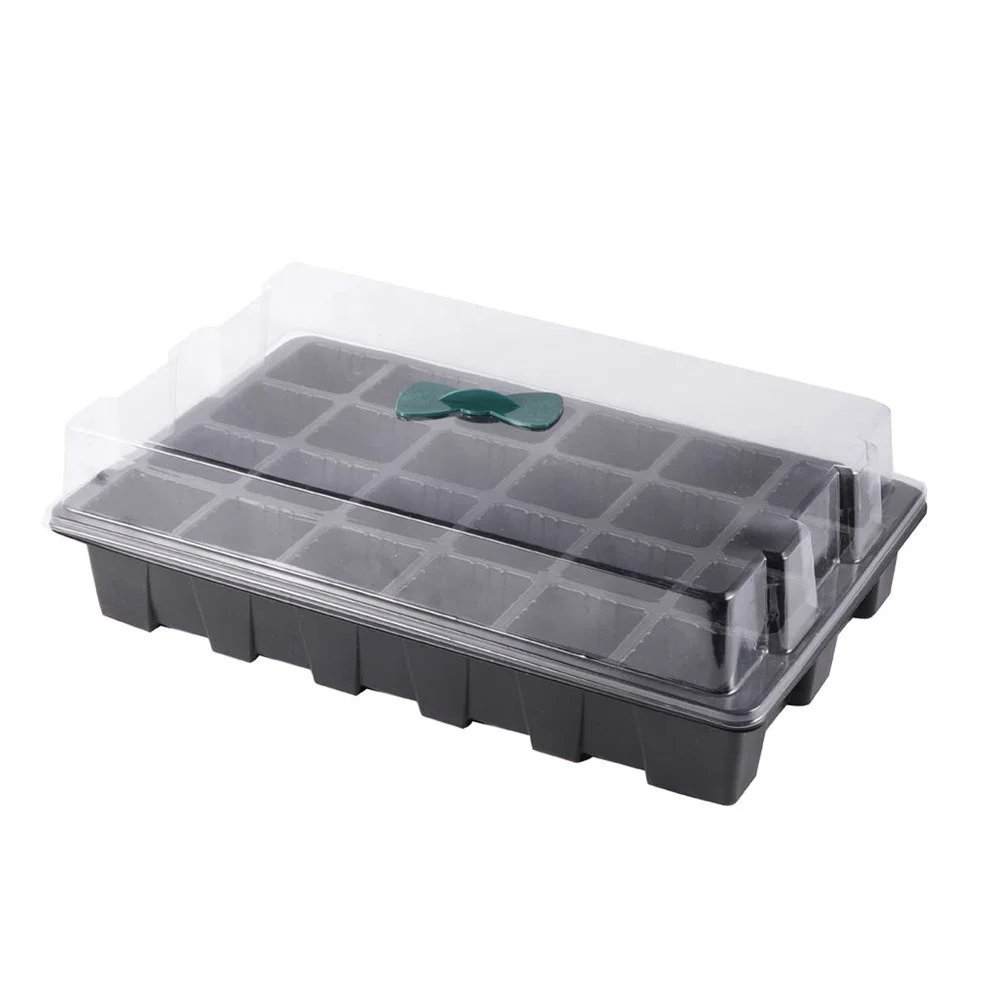 Garden Plastic 24 Cell Breathable Germination Box Seedling Starter Nursery Planting Vegetable Propagation Growing Tray
