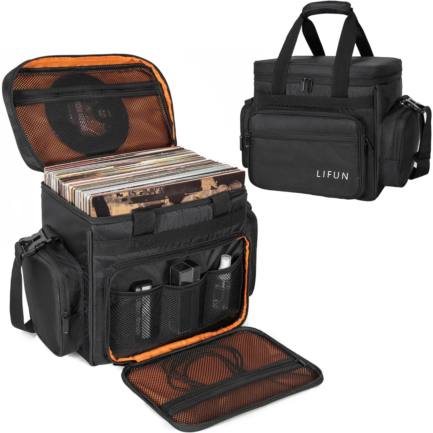 Vinyl Record Travel Carrying Bag  Vinyl Albums Storage Case Bag for Travel and Collection