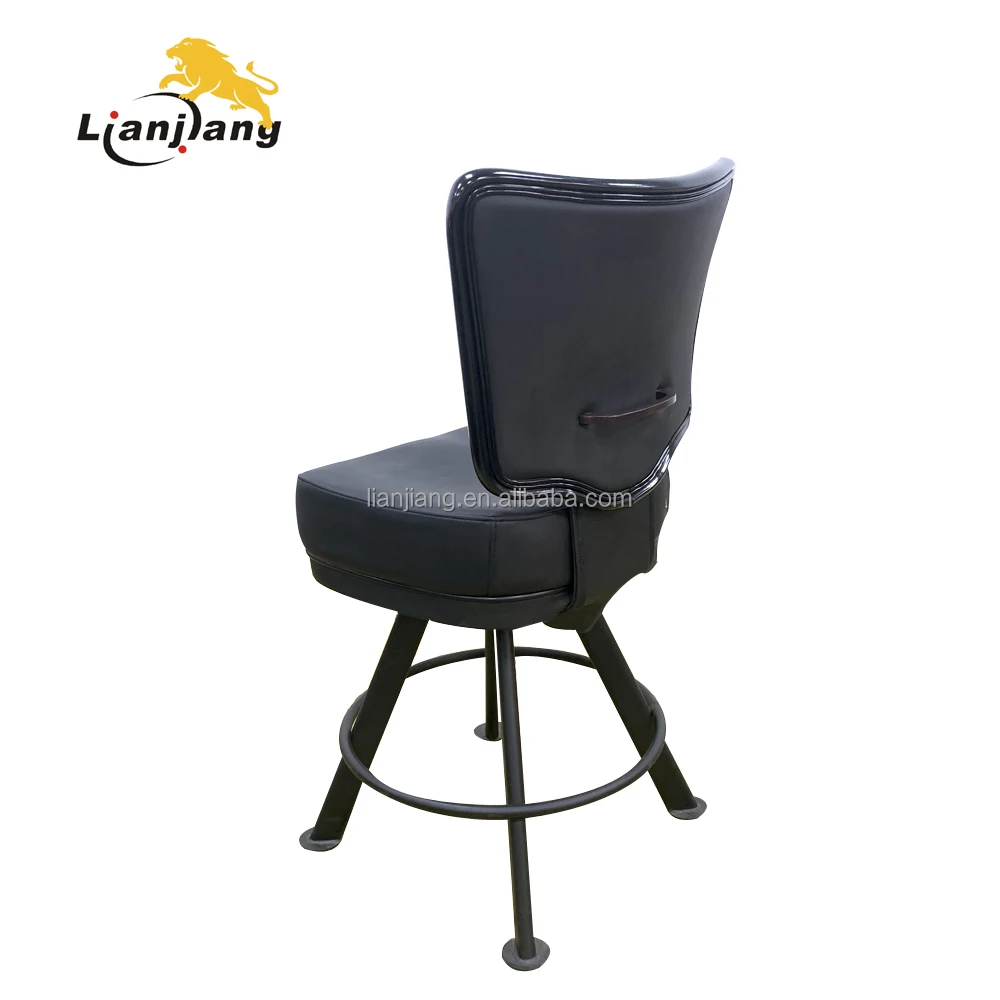 2023 new casino poker slot machine chairs black  pvc edge and back with inner handle four legs base