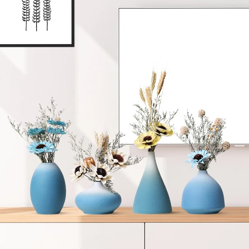 Modern minimalist decorations home furnishings creative ceramic small flower vase artificial flowers in vase