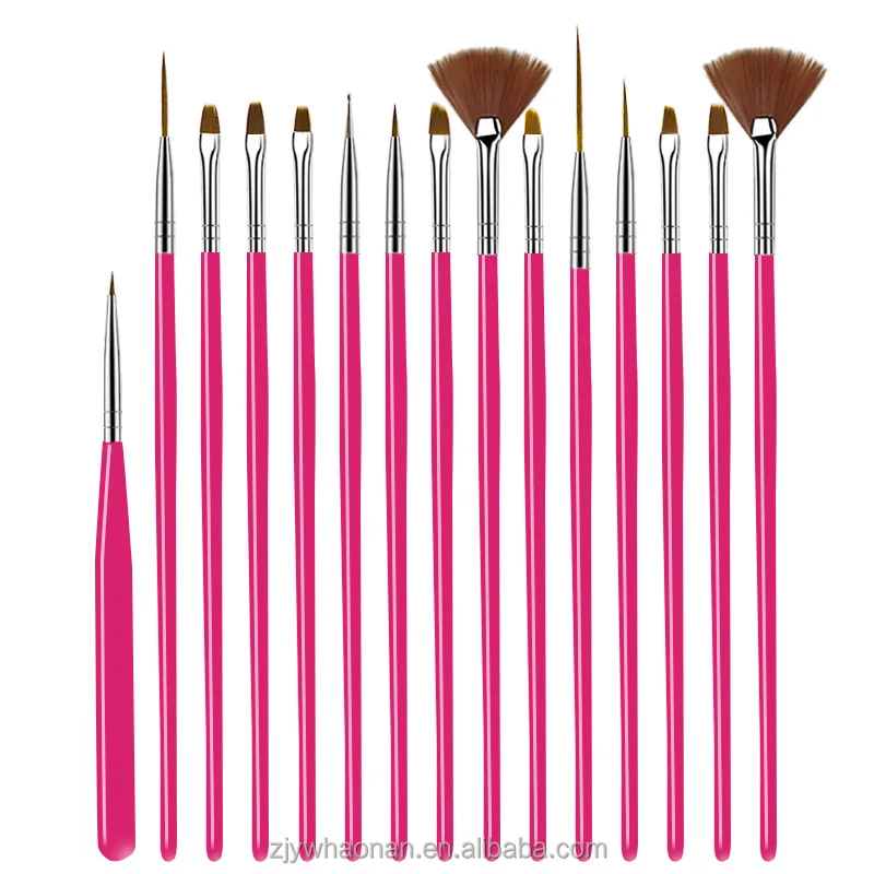 Nail Supplies 15Pcs Liner Drawing Pen Set  Nail Art Brush Set Acrylic Brush UV Gel Painting Nail Art Nylon Hair Brush set