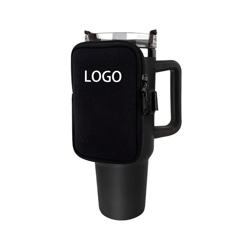 Wholesale Price Portable Storage Bag for Mugs Non-Slip Elastic Accessory for Travel Neoprene Water Bottle Sleeve With Pocket