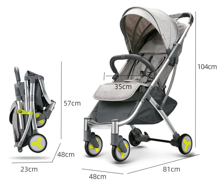 Bebelux Mom push Baby Stroller One hand Fold Portable Infant Stroller Toddler Stroller with Adjustment Angle Seat for Traveling