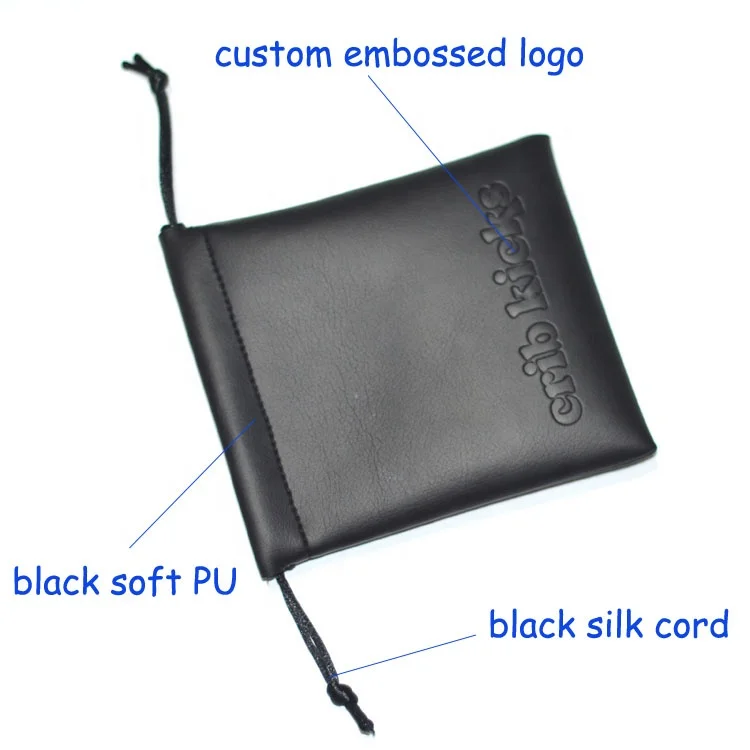 Custom High end mini drawstring waterproof Soft PU leather jewelry pouch