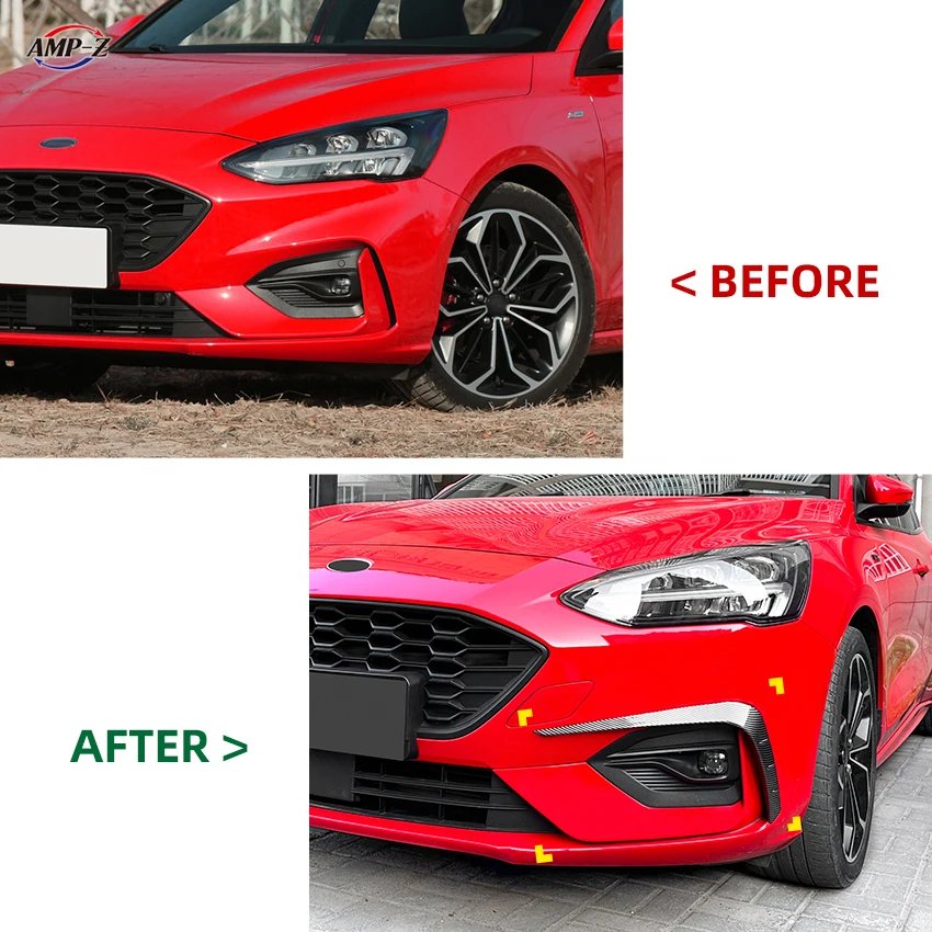 AMP-Z High Quality Plastic Material Front Bumper Flag Splitter For Ford Focus ST Line 2019-2022