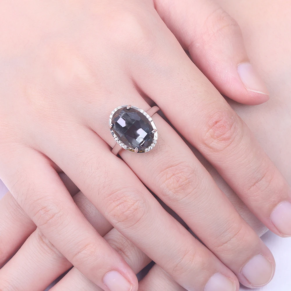 TL-B007 Factory sale new fashion 925 sterling silver three colours topaz gemstone jewelry women engagement fantasy rings