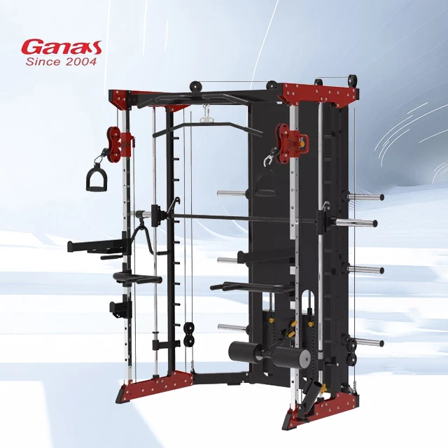 Professional Gym Equipment Multi Station Squat Rack Cross Over Trainer Machine All In One Weight Lifting Smith  Machine