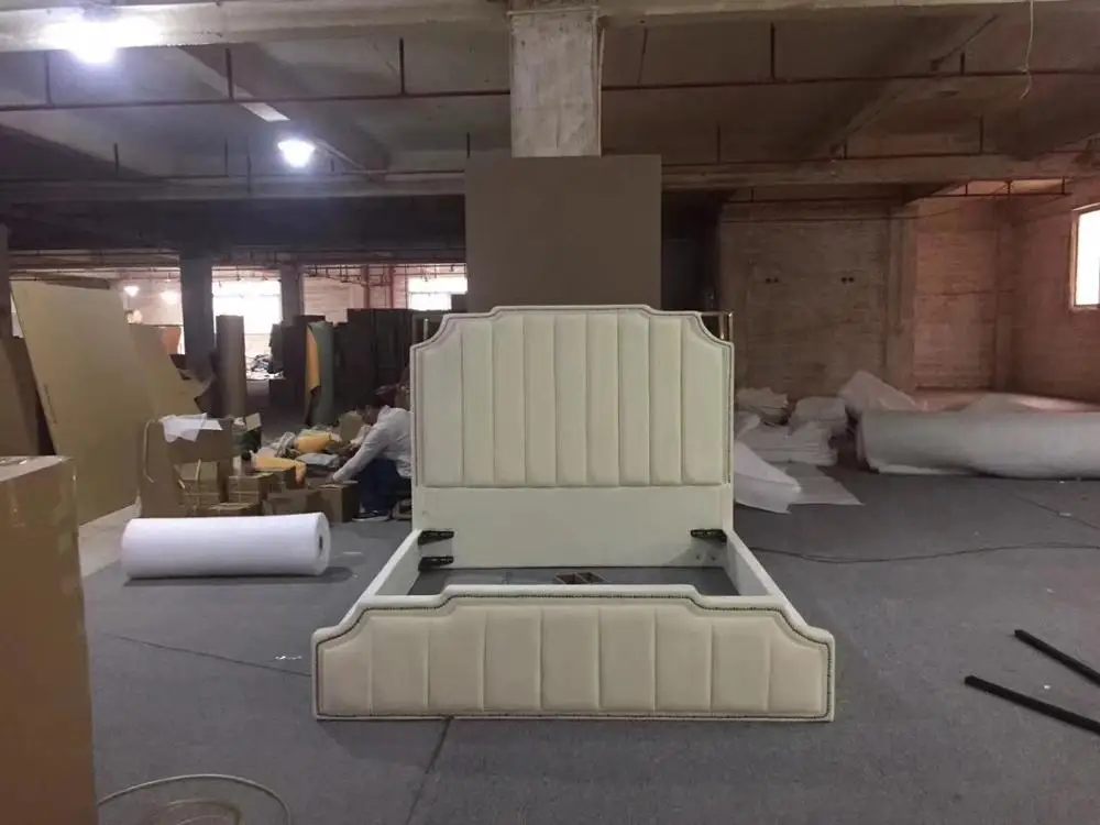 Modern simple cloth art double bed Northern Europe Can take apart the soft bed